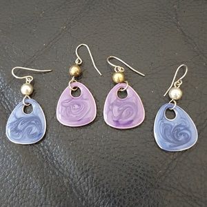 Statement earrings blue purple